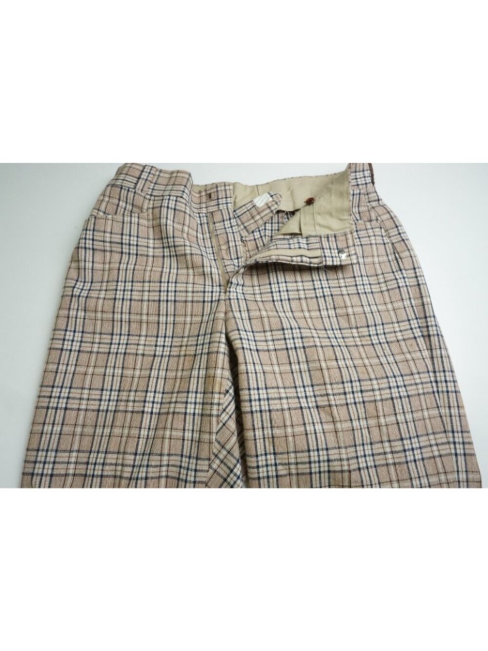 Unbranded VINTAGE Brown Blue Plaid 3 Pc Suit Jacket Pants Vest Sz 40R - Picture 10 of 11